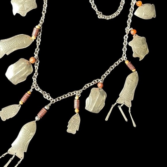1970s Vintage Hmong Tribal Silver Charm Necklace - Picture 1 of 17